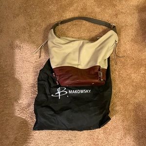 B Makowsky leather hobo with dust bag